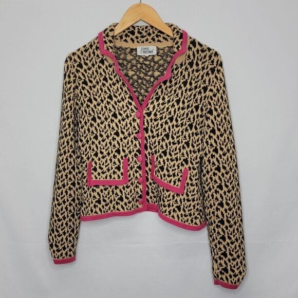 J.k. Leopard Print LS Button Up Cardigan - Picture 2 of 14